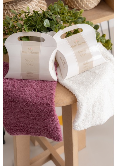 Oznhome Krem-bordo Çift Kişilik 6 Parça Bornoz Seti Bordo - Krem