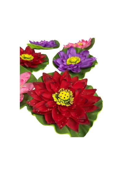 Yapay Çiçek Nilüfer Köpük Lotus Havuz Ve Akvaryum Dekoru 6Adet