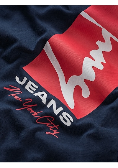 Tommy Hilfiger Tjm Reg Sıgn Block Ss Tee Ext Erkek Mavi T-shirt - Dm0dm22532