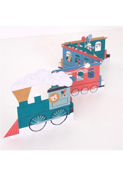 Meri Meri - Birthday Train Concertina Card - Doğum Günü Treni Tebrik Kartı