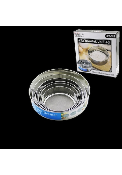 Metal Un Eleği Seti 6'lı 15-26.5 Cm Renkli