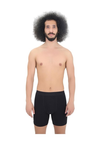 Cnt Erkek Uzun Paça Likralı 3'lü Boxer Premium Paket Gümüş Boxer Siyah Siyah