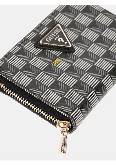 Guess G Wave Geometrik Desenli Kadın Cüzdan Swjt9344140 Siyah