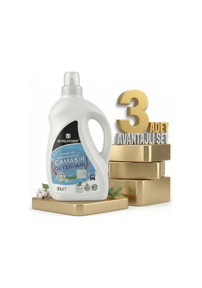 Worldchem Çamaşır Detarjanı Sıvı Beyazlar 3x2 Lt 2 L
