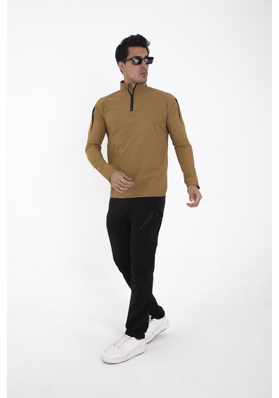 Camp Scoutland Camp136 Outdoor Tactical Su iticili Erkek Hardal Taktik Sweatshirt Hardal