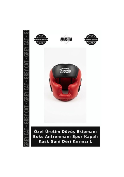 Özel Üretim Dövüş Ekipmanı Boks Antrenmanı Spor Kapalı Kask Suni Deri Kırmızı L