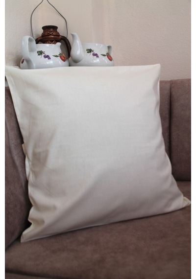 Krem Premium %100 Pamuklu Fermuarsız Kırlent Kılıfı 43x43cm