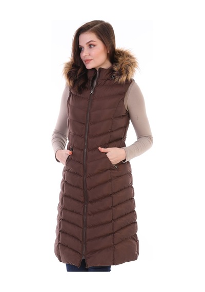 Z6684 Dewberry Bayan Yelek-kahve Kahve