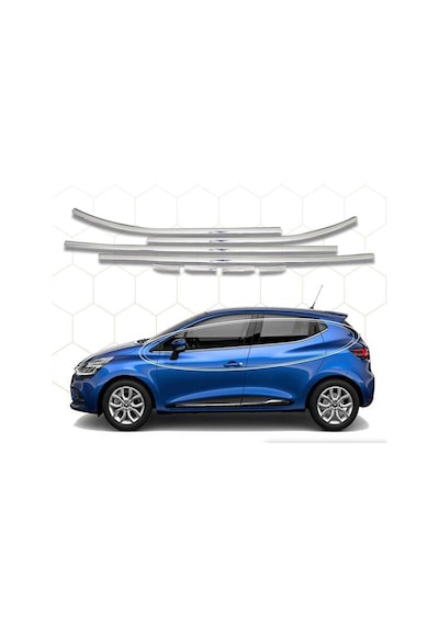 Renault Clio 4 Hb 2012-2018 Uyumlu Cam Çıtası 8 Parça Krom Paslanmaz Çelik