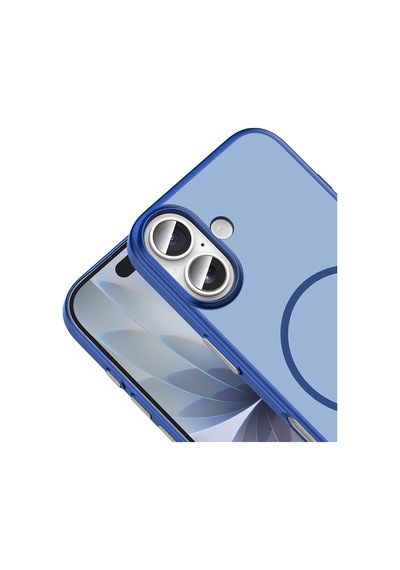 Apple iPhone Uyumlu 16 Kılıf M-safe Şarj Özellikli Zore Lora Pc Kapak - Lacivert