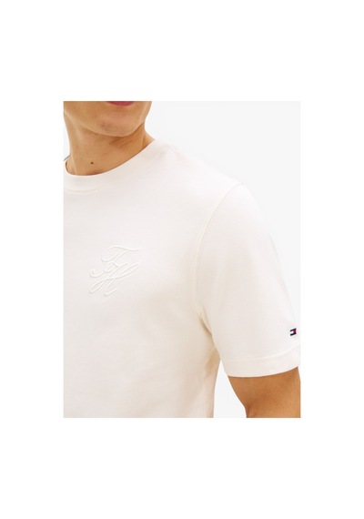 Tommy Hilfiger Scrıpt Lıght Interlock Tee Erkek Sarı T-shirt - Mw0mw42391 Ekru