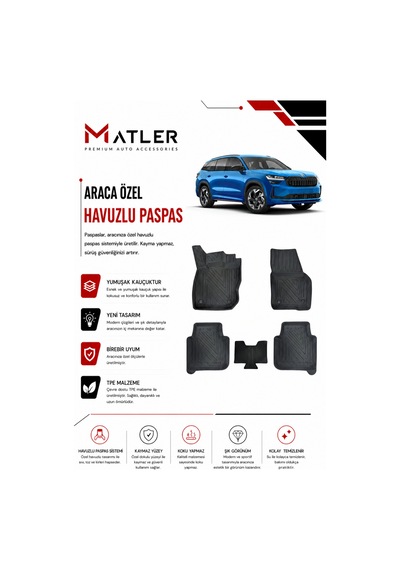 Skoda Kodiaq 2027 Model 4d Ekstra Havuzlu Paspas
