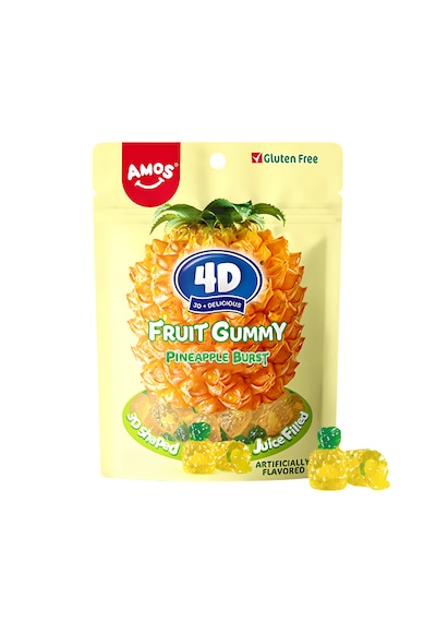 Amos 4d Fruit Gummy Pineapple Burst 54g