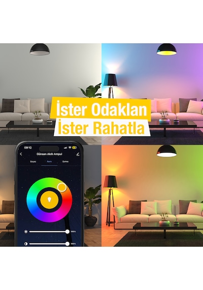 Günsan Akıllı Wifi Led Ampul Rgb Çok Renkli Tuya Ve Smart Life Uygulama Destekli 9w 2700k-6500k Ayarlanabilir Rgb - Ayarlanabilir Renk Sıcaklığı Ve Parlaklık Günsan Akıllı Wifi Led Ampul Rgb Çok Renkli Tuya Ve Smart Life Uygulama Destekli 9w 2700k-6500k Ayarlanabilir Rgb - Ayarlanabilir Renk Sıcaklığı Ve Parlaklık