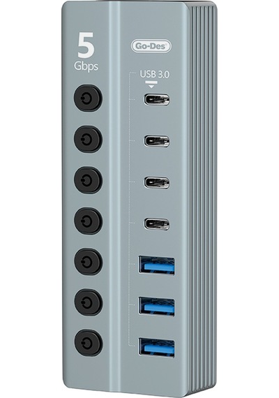 Go Des Gd-9212 7 İn 1 Çoklu Type-c Ve Usb Hub Çoğaltıcı Gri