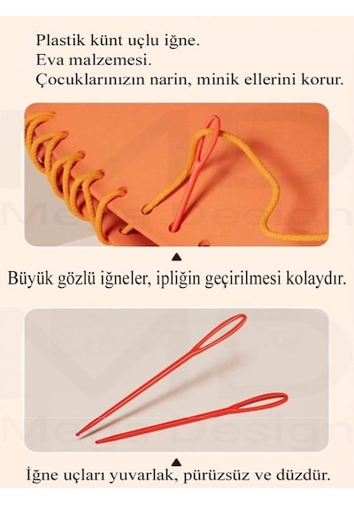 5 Adet Eva Çocuk Dikiş El Yapımı Seti, Ebeveyn-çocuk Etkileşimli Eğitimi, Motor Becerisi Geliştirici