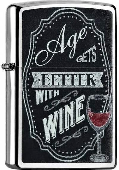 Zippo Age Gets Better With Wine Dizayn Çakmak Gri