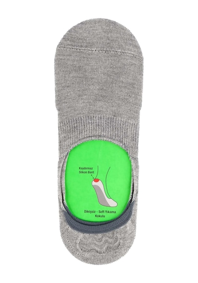 Jiber Erkek Bambu Babet Çorap 7001- 12 Adet Gri Melanj