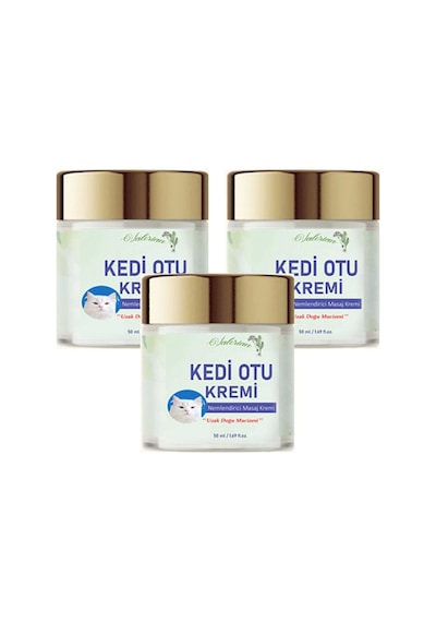 Kedi Otu Kremi 50 Ml 3 Adet Kafur Ağacı Yağı İçerikli Rahatlatıcı Krem
