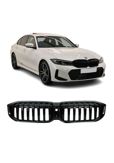 Bmw 3 Serisi G20 Lcı Shadow Piano Black Ön Panjur M3 Izgara Böbrek