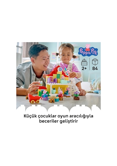LEGO® DUPLO® Peppa Pig Aile Evi 10467 -2 Yaş ve Üzeri Çocuklar için Peppa Pig Figürü İçeren Yaratıcı Oyuncak Yapım Seti (84 Parça)