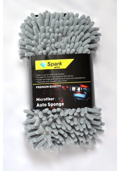 Spark 7040 Mikrofiber Şönil Oto Temizlik Ve Yıkama Süngeri Gri 3 Adet
