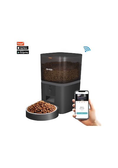 Ovıoo QQ005 Kameralı Wifi Paslanmaz Kase Kedi Köpek Besleyici 6 L