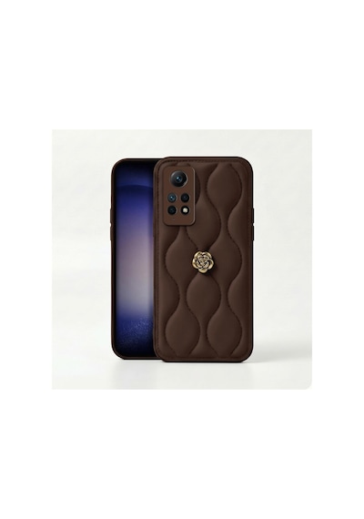 Xiaomi Redmi Note 12 Pro  Kılıf Zebana Camellia Deri Kılıf Kahverengi