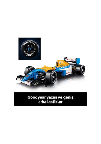 LEGO® Icons Williams Racing FW14B ve Nigel Mansell 10353 - Yetişkinler için Koleksiyonluk Yaratıcı Model Yapım Seti (797 Parça)