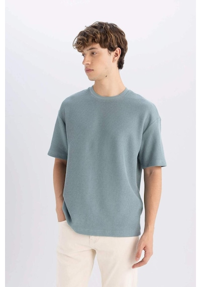 DeFacto Boxy Fit Bisiklet Yaka Kısa Kollu Basic Düz Tişört C8724AX24AUGN1175