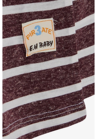 Breeze Erkek Bebek Uzun Kollu Tişört Çizgili 9 Ay-3 Yaş, Mürdüm