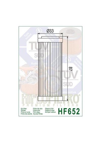 Hiflo Hf652 2013-2023 Ktm 250 Sxf Uyumlu Yağ Filtresi