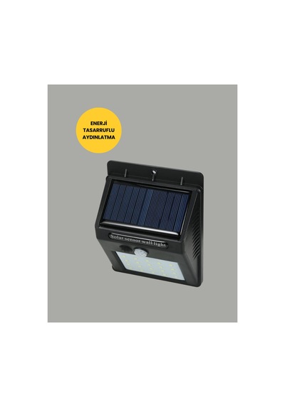 Astraltech Bahçe Ve Veranda İçin Güneş Paneli İle Otomatik Şarj Olan Led Duvar Lambası Çok Renkli