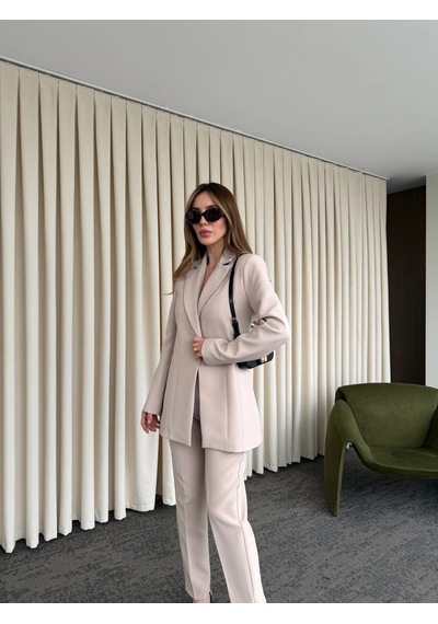 Laluvia Taş Belden Oturtma Blazer Ceket - 9684 Taş