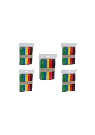 Abeslang Renkli Geniş Dil Basacağı Ahşap 250 Adet 50li 5 Paket