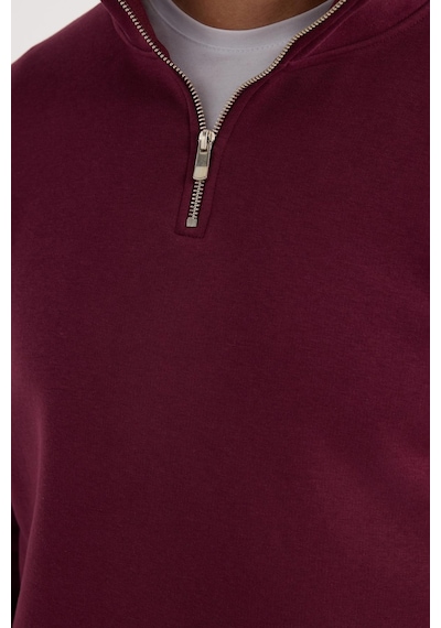Tudors Unisex Relax Fit Rahat Kesim Pamuklu İçi Polarlı Yarım Fermuarlı Bordo Dik Yaka Sweatshirt-35165 Bordo Tudors Unisex Relax Fit Rahat Kesim Pamuklu İçi Polarlı Yarım Fermuarlı Bordo Dik Yaka Sweatshirt-35165 Bordo