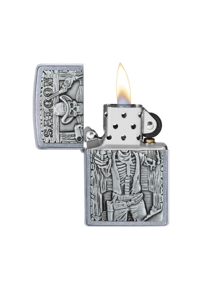 Zippo 207 Saloon Skull Emblem Çakmak - 49298-083535