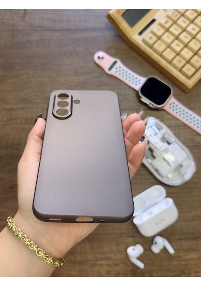 Samsung Galaxy A17 Uyumlu Süper İnce Mat Ultra Thin Silikon Kılıf Buzlu Siyah