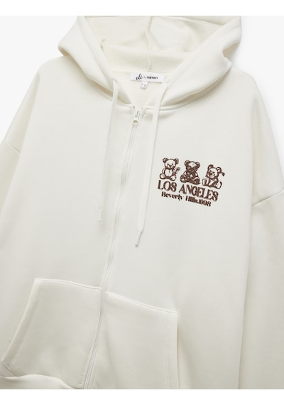 Koton Kapüşonlu Fermuarlı Arkası Baskılı Cepli Şardonlu Oversize Sweatshirt Ekru 6wal10141ık Ekru Koton Kapüşonlu Fermuarlı Arkası Baskılı Cepli Şardonlu Oversize Sweatshirt Ekru 6wal10141ık Ekru