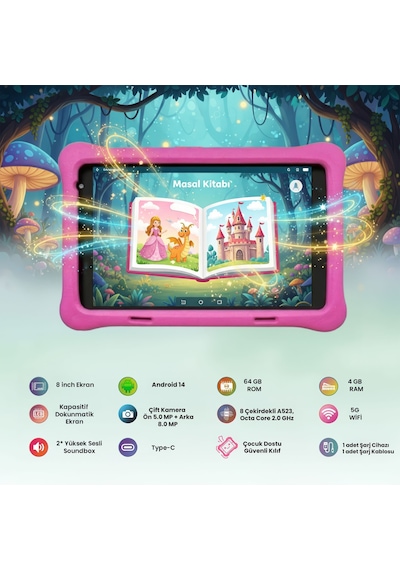 Npo NPK01Pro 4 GB 64 GB 8" Çocuk Tableti + Kılıf