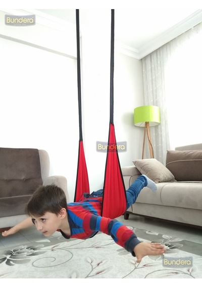 Bundera Damla Salıncak Çocuk Piknik Bahçe Salıncağı Spor Hamak Kırmızı