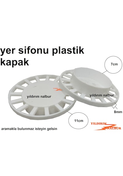 2 Adet Yer Sifonu Kapak 70 Mm İç Takımı Büyük Boy Plastik Kapak Yer Gideri 2 Adet