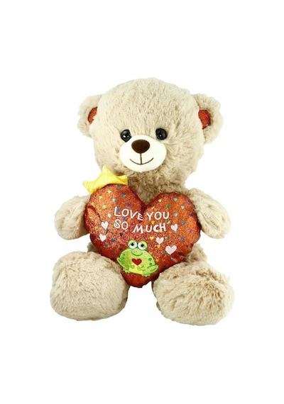 Mey İthalat Pjh2323 Peluş Kalpli Ayı Love You 30 Cm Bej
