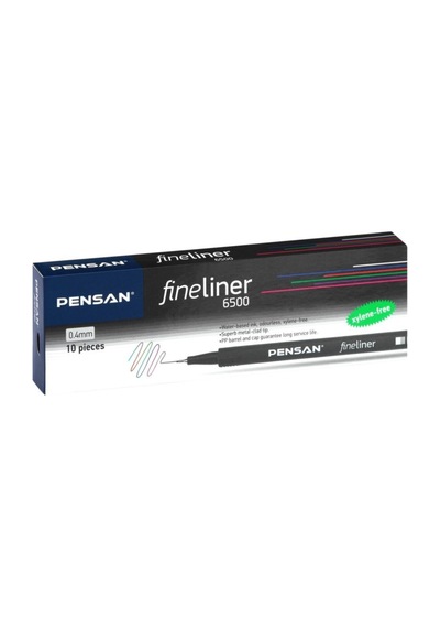 6500 Fineliner Keçe Uç Kalem 0,4 Mm Mavi 10 Lu Paket Pe6500flmavi