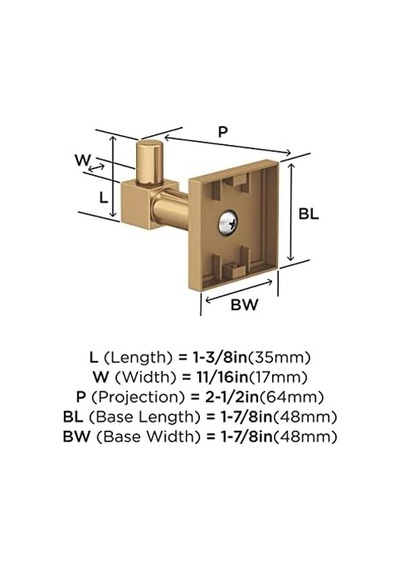 Banyo Bornoz Kancası, 48 Mm Uzunluk, Şampanya Bronz, Tek Kanca