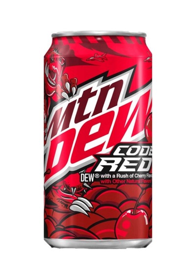 Mtn Dew Code Red Cherry Flavored Soda 355 ML