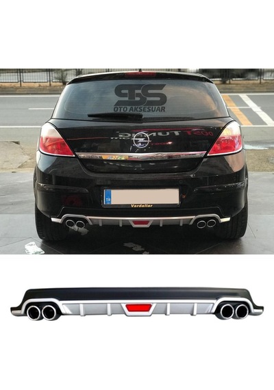 Opel Astra H Difüzör Arka Tampon Eki 4 Egzoz Çıkışlı Gri