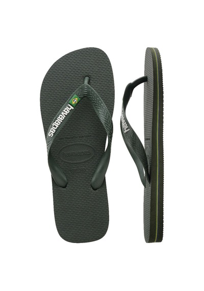 Brasil Logo Olive Green Unisex Terlik 35-36 Yeşil
