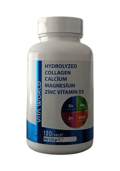 Vıtaworld Magn.cal.zinc.vit D3 Vit K2 Hydrolyzed Coll. 120 Tb