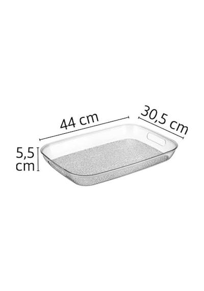 Diamond Akrilik Kırılmaz Şeffaf Servis Tepsisi Dikdörtgen 44x30x5cm - Akrilik Kırılmaz Tepsi 844 Diğer